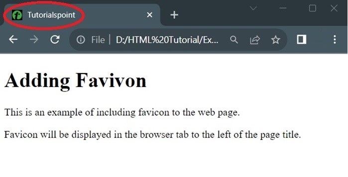 Adding HTML Favicon Adding Favicon