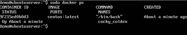 Listing of Containers