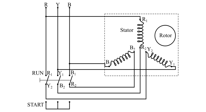 Circuit Diagram and Working Principle of Star-Delta Starter
