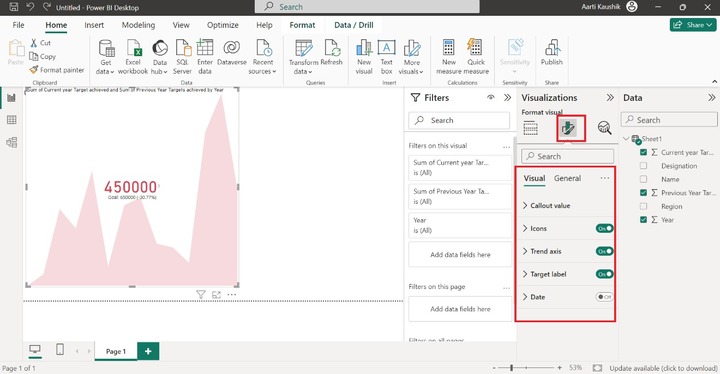 Format a KPI Visual