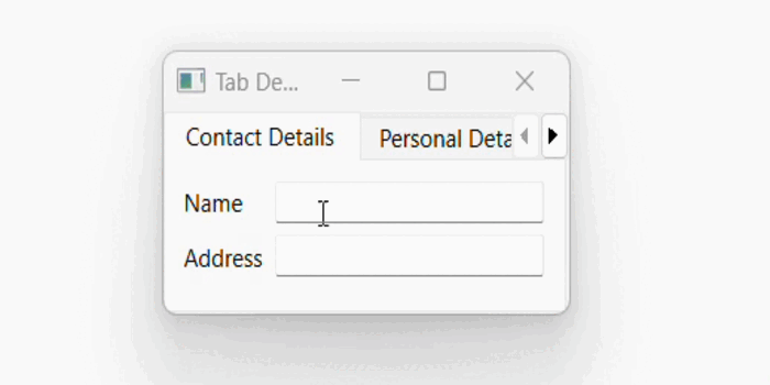 QTabWidget Output