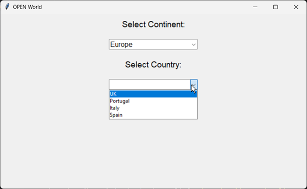 Continent Selection Continent Selection