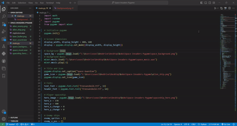 Space Invader Game Using Pygame Space Invader Game Using Pygame