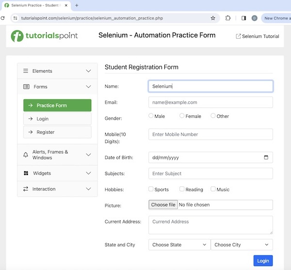Selenium Keyboard Events 4